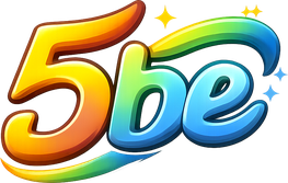 5 be সাইটের নীল সবুজ লোগো